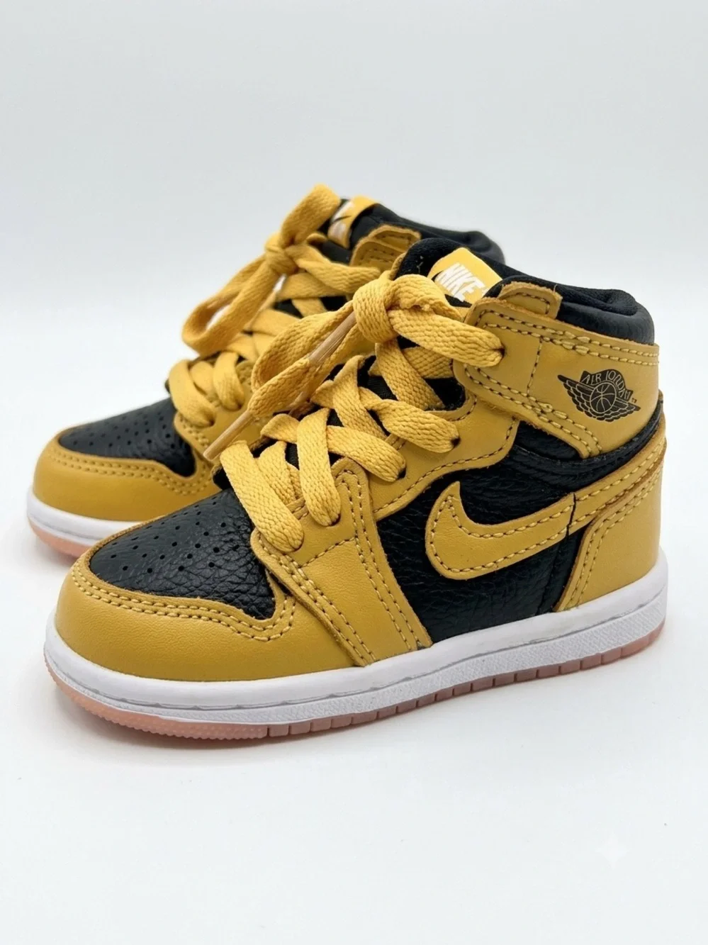 Nike Kids High-Top Sneakers in Black and Yellow